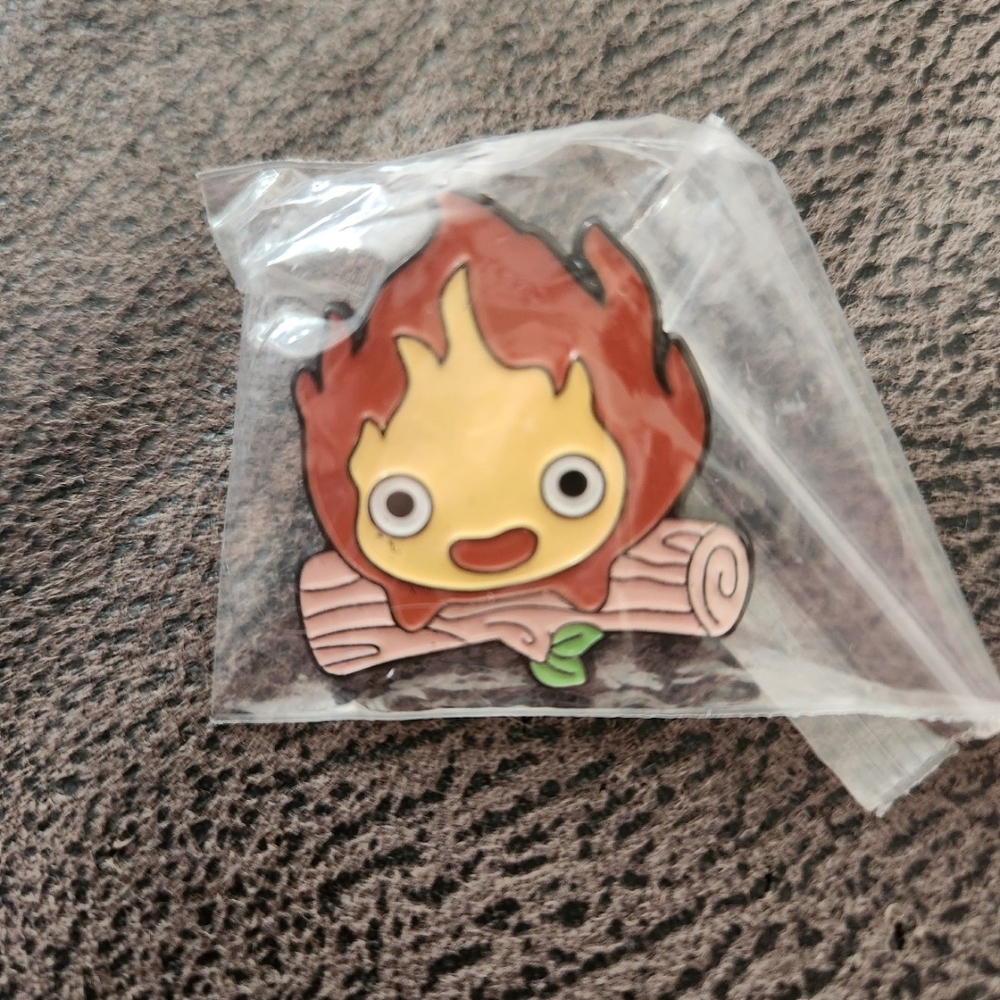 Calcifer collectible enamel pin